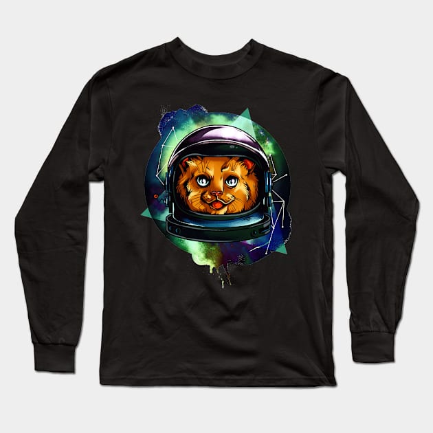 The Cat in Space. For astronaut animal lovers and fun loving fashionistas. Get the space safari look. Long Sleeve T-Shirt by BecomeAHipsterGeekNow